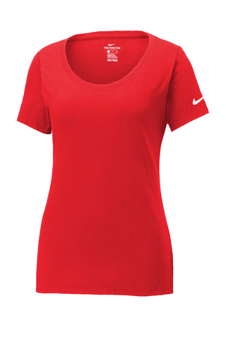 Nike Ladies Dri-FIT Cotton/Poly Scoop Neck Tee (University Red)