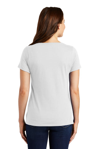 Nike Ladies Dri-FIT Cotton/Poly Scoop Neck Tee (White)