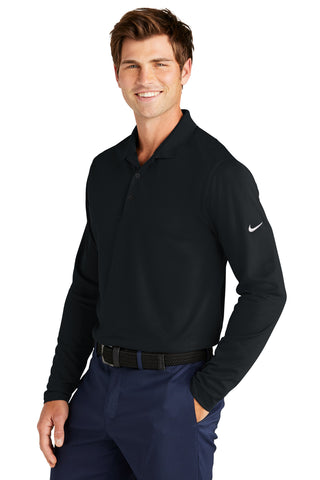 Nike Dri-FIT Micro Pique 2.0 Long Sleeve Polo (Black)