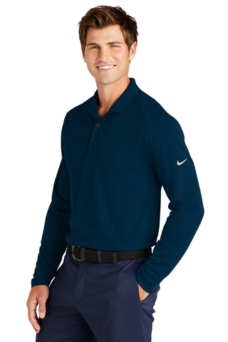 Nike Dri-FIT Micro Pique 2.0 Long Sleeve Polo (Navy)