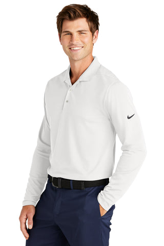 Nike Dri-FIT Micro Pique 2.0 Long Sleeve Polo (White)