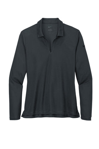 Nike Ladies Dri-FIT Micro Pique 2.0 Long Sleeve Polo (Anthracite)