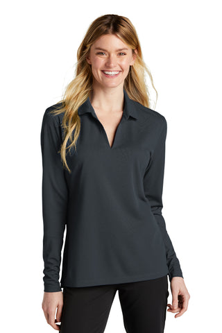 Nike Ladies Dri-FIT Micro Pique 2.0 Long Sleeve Polo (Anthracite)