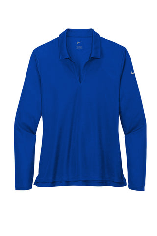 Nike Ladies Dri-FIT Micro Pique 2.0 Long Sleeve Polo (Game Royal)