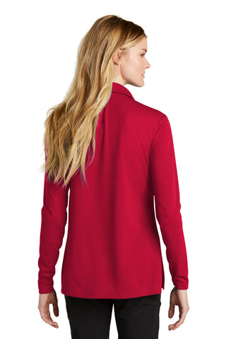 Nike Ladies Dri-FIT Micro Pique 2.0 Long Sleeve Polo (University Red)