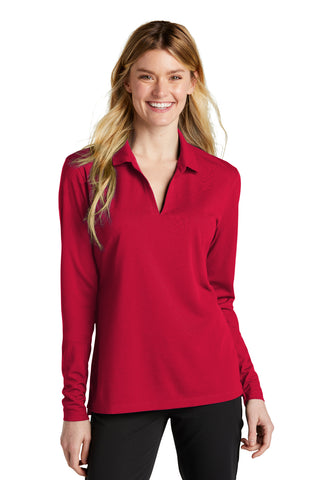 Nike Ladies Dri-FIT Micro Pique 2.0 Long Sleeve Polo (University Red)