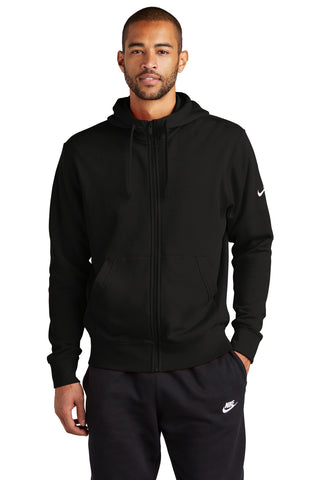 Nike Club Fleece Sleeve Swoosh Full-Zip Hoodie (Black)