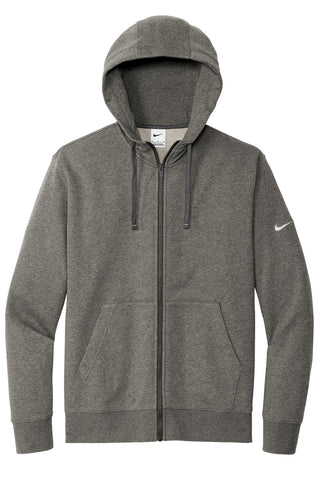 Nike Club Fleece Sleeve Swoosh Full-Zip Hoodie (Charcoal Heather)
