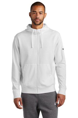 Nike Club Fleece Sleeve Swoosh Full-Zip Hoodie (White)