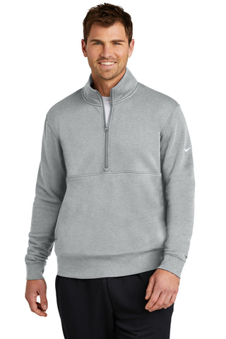 Nike Club Fleece Sleeve Swoosh 1/2-Zip (Dark Grey Heather)