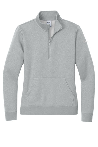 Nike Ladies Club Fleece Sleeve Swoosh 1/2-Zip (Dark Grey Heather)