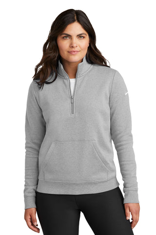 Nike Ladies Club Fleece Sleeve Swoosh 1/2-Zip (Dark Grey Heather)