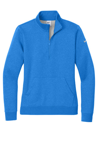 Nike Ladies Club Fleece Sleeve Swoosh 1/2-Zip (Light Game Royal Heather)