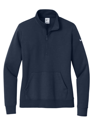 Nike Ladies Club Fleece Sleeve Swoosh 1/2-Zip (Midnight Navy)