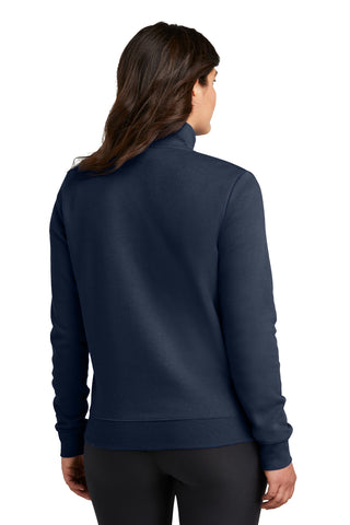 Nike Ladies Club Fleece Sleeve Swoosh 1/2-Zip (Midnight Navy)