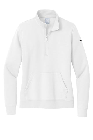 Nike Ladies Club Fleece Sleeve Swoosh 1/2-Zip (White)