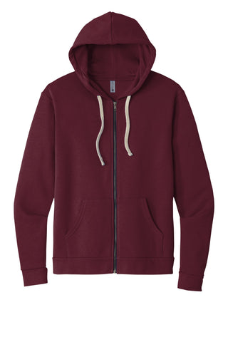 Next Level Apparel Unisex Santa Cruz Zip Hoodie (Maroon)