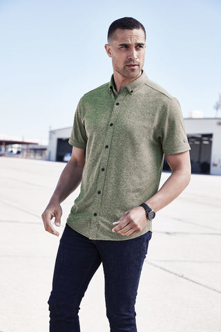 OGIO Gravitate Full-Button Polo (Navy Heather)