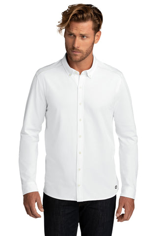 OGIO Code Stretch Long Sleeve Button-Up (Bright White)