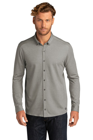 OGIO Code Stretch Long Sleeve Button-Up (Tarmac Grey Heather)