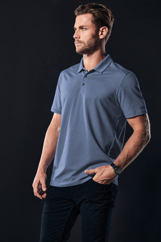 OGIO Code Stretch Polo (Force Blue Heather)