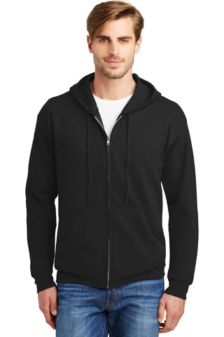 Hanes EcoSmart Full-Zip Hooded Sweatshirt (Black)
