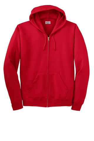 Hanes EcoSmart Full-Zip Hooded Sweatshirt (Deep Red)