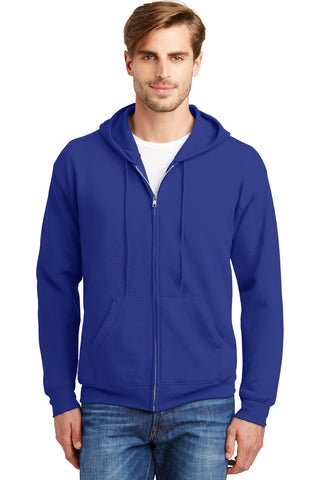 Hanes EcoSmart Full-Zip Hooded Sweatshirt (Deep Royal)