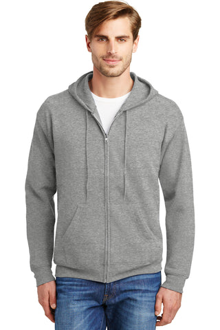 Hanes EcoSmart Full-Zip Hooded Sweatshirt (Light Steel)