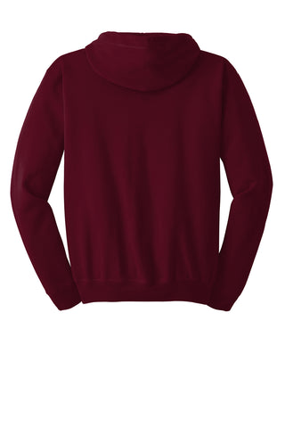 Hanes EcoSmart Full-Zip Hooded Sweatshirt (Maroon)