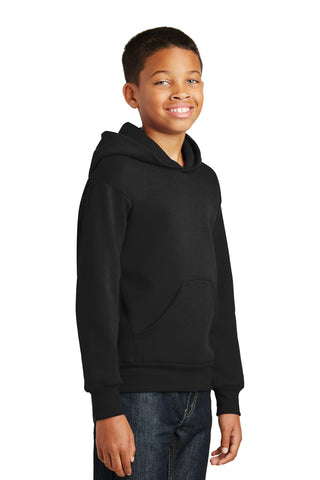 Hanes Youth EcoSmart Pullover Hooded Sweatshirt (Black)