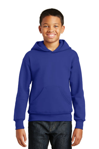 Hanes Youth EcoSmart Pullover Hooded Sweatshirt (Deep Royal)