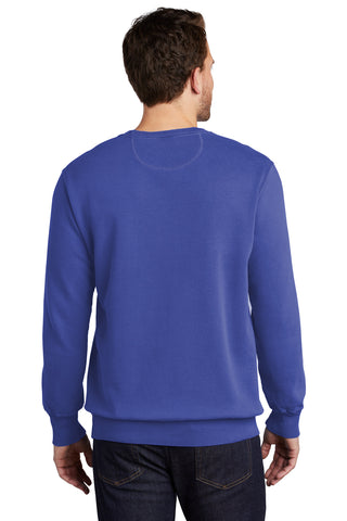 Port & Company Beach Wash Garment-Dyed Crewneck Sweatshirt (Blue Iris)