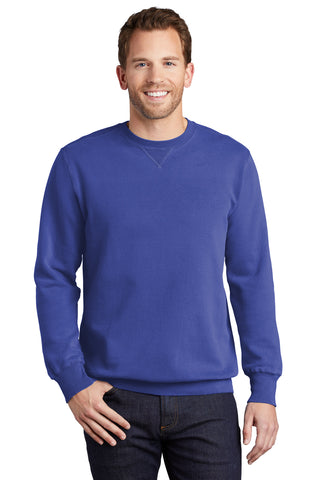 Port & Company Beach Wash Garment-Dyed Crewneck Sweatshirt (Blue Iris)