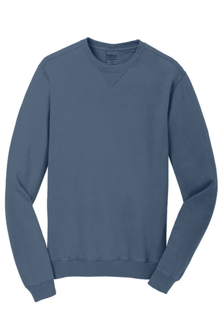 Port & Company Beach Wash Garment-Dyed Crewneck Sweatshirt (Denim Blue)