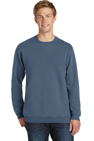 Port & Company Beach Wash Garment-Dyed Crewneck Sweatshirt (Denim Blue)