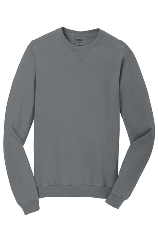 Port & Company Beach Wash Garment-Dyed Crewneck Sweatshirt (Pewter)