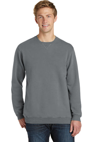 Port & Company Beach Wash Garment-Dyed Crewneck Sweatshirt (Pewter)