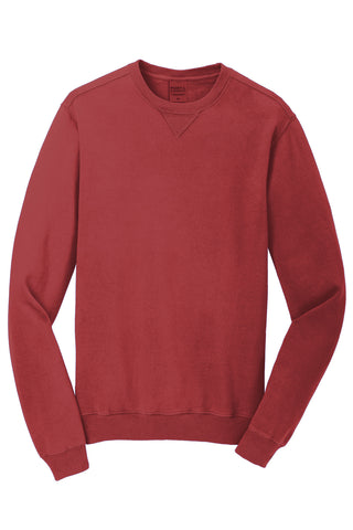 Port & Company Beach Wash Garment-Dyed Crewneck Sweatshirt (Red Rock)