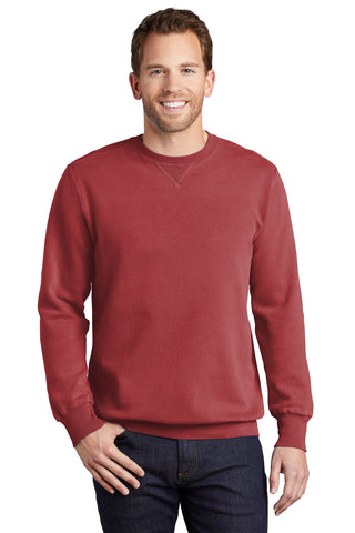 Port & Company Beach Wash Garment-Dyed Crewneck Sweatshirt (Red Rock)