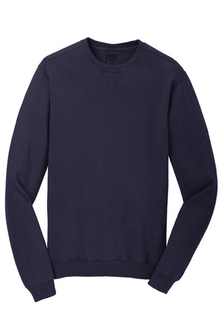 Port & Company Beach Wash Garment-Dyed Crewneck Sweatshirt (True Navy)