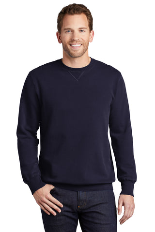 Port & Company Beach Wash Garment-Dyed Crewneck Sweatshirt (True Navy)