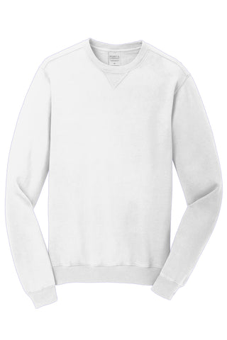 Port & Company Beach Wash Garment-Dyed Crewneck Sweatshirt (White)