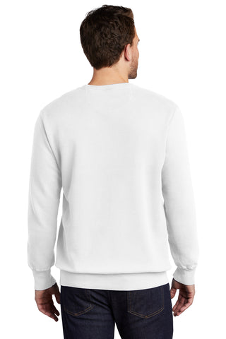 Port & Company Beach Wash Garment-Dyed Crewneck Sweatshirt (White)