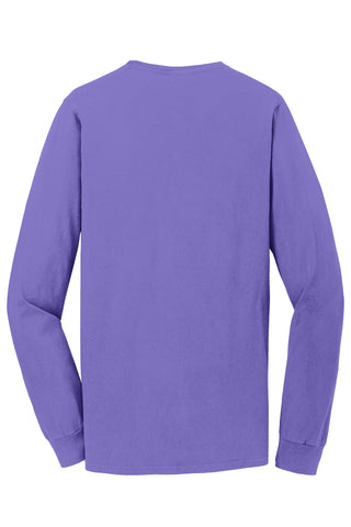 Port & Company Beach Wash Garment-Dyed Long Sleeve Pocket Tee (Amethyst)