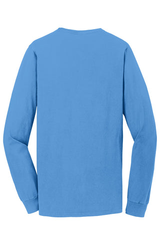 Port & Company Beach Wash Garment-Dyed Long Sleeve Pocket Tee (Blue Moon)
