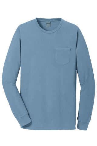 Port & Company Beach Wash Garment-Dyed Long Sleeve Pocket Tee (Mist)