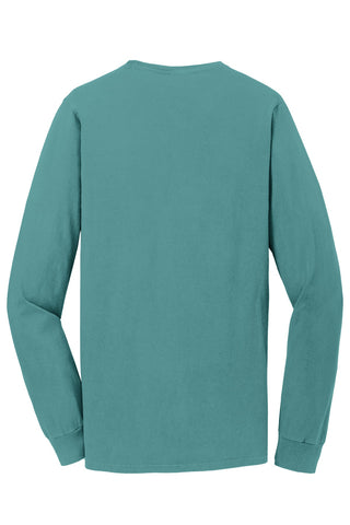 Port & Company Beach Wash Garment-Dyed Long Sleeve Pocket Tee (Peacock)