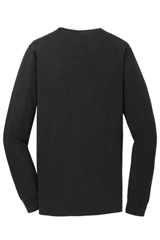 Port & Company Beach Wash Garment-Dyed Long Sleeve Tee (Black)