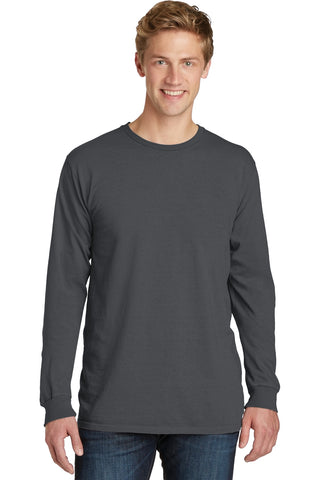 Port & Company Beach Wash Garment-Dyed Long Sleeve Tee (Coal)